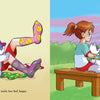 A brown-haired girl in Jocelyn's Box of Socks by Schiffer Publishing, Ltd. sits with her white cat, managing emotions together—a heartwarming scene perfect for a children’s book or a teacher’s guide, whether indoors or at sunrise by a mountain house.