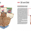 An illustrated book spread from "And Still We Rise" by Schiffer Publishing, Ltd. features text and artwork of enslaved people on a ship with colonial figures and flags, arranged in a quilt-like layout bordered by red lines.