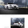 A white Alfa Romeo MiTo hatchback is shown on a rural road, evoking the sleek design and racing heritage explored in Schiffer Publishing, Ltd.'s "Alfa Romeo: A Century of Innovation.