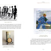A book spread from Schiffer Publishing, Ltd.'s "Wool" displays vintage fashion images—women in suits, a blue suit outdoors, button and needle threader close-ups—with text on sewing, garment care, and the history of wool in the U.S.