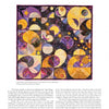 Inspired by the Beatles, from Schiffer Publishing, Ltd., is a colorful fiber art quilt with swirling shapes in vibrant purples, yellows, oranges, and whites, evoking a cosmic theme—a perfect keepsake for Beatles fans.