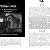 A book spread from Savannah's Afterlife II by Schiffer Publishing, Ltd. shows a black-and-white photo of a two-story house and discusses its haunted history and paranormal investigations in Savannah, Georgia.