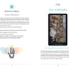 An open Mystic Spirit Tarot Playbook by Schiffer Publishing, Ltd. Left page: Positive Affirmations with a hand illustration; right page: Major Arcana card The Emperor with descriptive and intuitive guidance text.