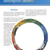 A page from "Fused Glass Mosaics" by Schiffer Publishing, Ltd. displays Chapter 9: Analogous Colours with a color wheel mosaic, info on analogous colors, mosaic art tips, and a blue background with white and black text.