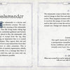 A two-page spread from The Witch's Oracle, 2nd Edition by Schiffer Publishing, Ltd. shows a red salamander oracle card on the left and its symbolism, magical meaning, plus a short incantation on the right.
