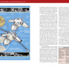 A detailed diagram of the Luna 13-16 lunar landing capsule with labeled parts and descriptions, set on a blue background, appears next to text and a chart about the Soviet space program in "The Soviet Space Program" by Schiffer Publishing, Ltd.