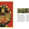 A two-page spread from PosterSpy by Schiffer Publishing, Ltd.: Left, a pop culture film poster of an older man in samurai armor with Japanese text and "Lost in Translation." Right, a bearded man stands by greenery beside text on his creative work.