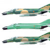 Three side-view illustrations of Spanish Air Force McDonnell-Douglas F-4C/RF-4C Phantom II jets, in green camouflage with roundels and IDs 122-01, 122-15, and 122-33. Brand: Schiffer Publishing, Ltd.