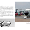 A two-page spread in "C-141 Starlifter" by Schiffer Publishing, Ltd. features text on NC-141A test beds plus two images: a color photo of a USAF transport plane on the ground and a black-and-white C-141 Starlifter in flight.