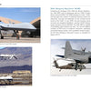 A page from "The USAF Weapons School at Nellis Air Force Base Nevada" by Schiffer Publishing, Ltd. displays photos of drones, a propeller plane, fighter aircraft, a unit patch, and text about the 556th Weapons Squadron.