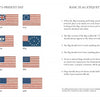 America's Flag Story by Schiffer Publishing, Ltd. features a chart of U.S. flag history from 1775 to today, flag etiquette tips, and a table of 36 state names with Native American origins—ideal for a children's book on our nation's heritage.