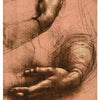 A sepia-toned sketch of three hands in varied poses, labeled FOUR of AIR and REPOSE, evokes a classical style in the Da Vinci Enigma Tarot by Schiffer Publishing, Ltd.