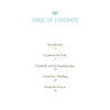 Table of contents page for "A Chadwick Treasury" by Schiffer Publishing, Ltd., with a small Chadwick the Crab image. Sections: Introduction, Chadwick the Crab, Chadwick and the Garplegrungen, Wedding, and Forever, plus page numbers.