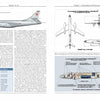 A detailed book spread from Schiffer Publishing, Ltd. on the Tupolev Tu-16 features text, tables, side and top view diagrams, plus a labeled Russian cutaway illustration of this Soviet medium bomber with swept wings.
