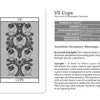 The Tarot Lovers’ Tarot by Schiffer Publishing, Ltd. features the VII Cups card, depicting seven cups on a tree with twisted branches, and explores meanings, associations, and upright interpretations about new opportunities and careful choices.