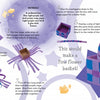An illustrated step-by-step guide from Schiffer Publishing, Ltd. shows how to make a checkered basket using strips of light and dark purple crepe Paper, complete with images of each crafting stage and the finished basket with a handle.
