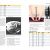A spread from "Rockets and Missiles of Vandenberg AFB" by Schiffer Publishing, Ltd. features tables and text on launches, three black-and-white rocket photos on the right page, and an image of Earth from space on the left.