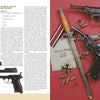 A magazine spread by Schiffer Publishing, Ltd. features the Walther P.38, dagger, medals, compass, bullets, and an “Eiserne Kreuz 1939” document on a vivid red World War II background.