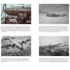 A two-page spread in "B-29 Superfortress, Vol. 1" by Schiffer Publishing, Ltd. features vintage black-and-white photos with captions and historical text on Boeing B-29 and B-50 bombers, crews, nose art, aerial views, and crowds.