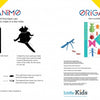 An instruction page for an origami cat with black cat silhouettes shows folding steps and instructions, alongside the Schiffer Publishing, Ltd. book cover "Cats," featuring colorful Origanimo kitties and Anouk’s Field Play.