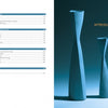A two-page spread from "Multi-Axis Spindle Turning" by Schiffer Publishing, Ltd.: the left side displays a table of contents; the right shows two tall, curved blue woodturned vases on a blue background titled “INTRODUCTION.”.