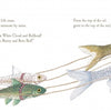 Six colorful fish swim from left to right, tied together with strings and surrounded by bubbles, evoking a whimsical undersea Christmas on a white background. Inspired by "The Lobsters' Night Before Christmas" from Schiffer Publishing, Ltd.
