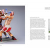 Two ceramic boxer figurines mid-fight stand on gray, while two upright figures pose nearby. A white background features text and "Nick Lenker," evoking an art exhibition—highlighted in "From Storage to Studio" by Schiffer Publishing, Ltd.