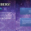 A Pick Your Numbers! game instruction sheet by Schiffer Publishing, Ltd., featuring a purple starry background, blue banners with white/yellow text for the overview and how-to-play—great for lottery game fans.