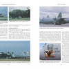 Two pages from "Lockheed C-130 and Its Variants" by Schiffer Publishing, Ltd. display detailed photos and captions about C-130 aircraft, covering different models, their history, and Cold War service on runways and in flight.