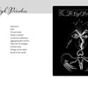 The White Witch Tarot by Schiffer Publishing, Ltd. features a black and white Major Arcana card, The High Priestess, with an abstract feminine face and hands. A poem titled Sentience appears in a serif font on a white background.
