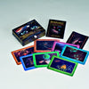 The Resonance Oracle by Schiffer Publishing, Ltd. features mystical, cosmic-themed cards with a guidebook and box, offering spiritual guidance—all displayed on a white background.