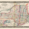 Mitchell's New General Atlas 1860 by Schiffer Publishing, Ltd. is a vintage reproduction map featuring New York, New Hampshire, Vermont, Massachusetts, Rhode Island, and Connecticut with colored borders, labeled cities, and a decorative frame.