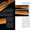 A two-page spread from "Laminated Wood Art Made Easy" by Schiffer Publishing, Ltd. explains the basics of laminated wood art, symmetry, and design, with images of wooden strips and symmetrical patterns in parallel and angled layouts.