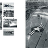 A two-page spread from "A Pictorial History of the B-2A Spirit Stealth Bomber" by Schiffer Publishing, Ltd. showcases black-and-white WWII aircraft factory photos, bomber assembly scenes, and images tracing the evolution to stealth technology.