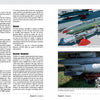 A book spread from "The MiG-21" by Schiffer Publishing, Ltd. shows text on military aircraft armament alongside outdoor photos of green and gray bombs and missiles on red stands, some made for supersonic jets like the MiG-21.