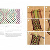 A two-page spread from Macramé Couture by Schiffer Publishing, Ltd. shows a colored pattern chart and instructions on the left, with six step-by-step photos on the right to guide you in weaving fashionable macramé friendship bracelets.