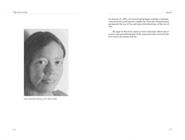 Black and white photograph of The Law of One