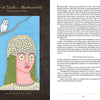 A stylized illustration from Dark Goddess Tarot by Schiffer Publishing, Ltd. shows Blodeuwedd, Welsh flower goddess, with pale skin, pink lips, a crown of white flowers; an owl perches in a tree left. Text about her appears on the right page.