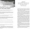 An open book, Numerology and Your Future, 2nd Edition by Schiffer Publishing, Ltd., displays two pages titled "Numerology’s Influence on the Decades," featuring sections and diagrams exploring numerology's impact since 1900.