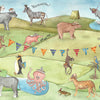 Wild Animal ABC by Schiffer Publishing, Ltd. features a hippo, zebra, elephant, and octopus in party hats with balloons and bunting—an ideal alphabet picture book scene for teaching kindness to kids.