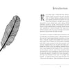 A black-and-white feather illustration sits left, while the right displays “Introduction” with an enlarged first letter—ushering you into The Intuitive Adventure by Schiffer Publishing, Ltd. in a clean, minimal layout.