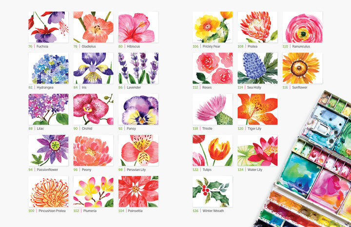 Watercolor the Easy Way Flowers By Sara Berrenson