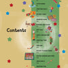 The contents page of "Christmas" by Schiffer Publishing, Ltd. features festive stars, reindeer, elves, ornaments & gifts. A green column highlights DIY & kids’ crafts with page numbers on a light yellow background; contents are left-aligned.