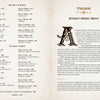 An open book from The American Renaissance Tarot by Schiffer Publishing, Ltd. displays a table of contents with tarot cards and essays on the left, and a foreword, “America’s Hidden Mosaic,” about literary tarot and US literature on the right, featuring a decorative letter A.
