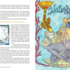 A vibrant illustration from “An Illuminated Guide to Wicca” by Schiffer Publishing, Ltd. features a blue-haired mermaid with a golden-orange tail and chalice under "Water," with swirling water motifs, pearls, and pagan wisdom about water.