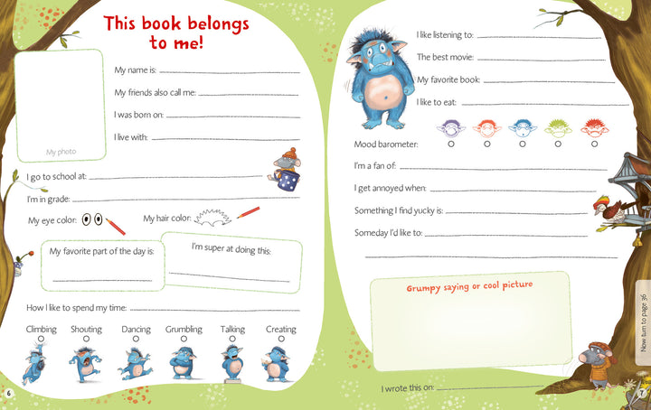 The Grumbletroll Meet My Friends Activity Book by Schiffer Publishing, Ltd. features cartoon characters and offers fun friendship activities to help kids develop social skills.