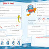 The Grumbletroll Meet My Friends Activity Book by Schiffer Publishing, Ltd. features a bright worksheet with cartoon animals and underwater scenes for kids to fill in their name, grade, mood, and hobbies, inspired by friendship activity book themes.
