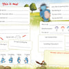 A blue monster cartoon inspired by The Grumbletroll Meet My Friends Activity Book from Schiffer Publishing, Ltd.—a fun tool for teaching kids social skills.