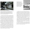 A spread in Schiffer Publishing, Ltd.’s AV-8B Harrier II book presents a large jet engine photo, a smaller image of the AV-8B Harrier II, and three text columns about the VSTOL aircraft’s development history.