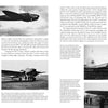 A two-page book spread from Schiffer Publishing, Ltd.'s "Heinkel He 111" features text on the Luftwaffe bomber and six black-and-white WWII aircraft photos on airfields and in flight, showing side, top, and angled views.